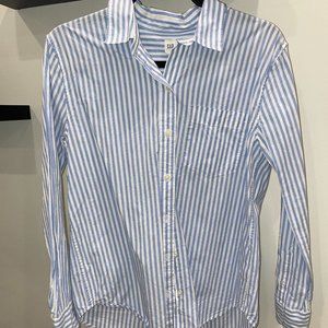 Gap Blue & White Striped Collared Shirt